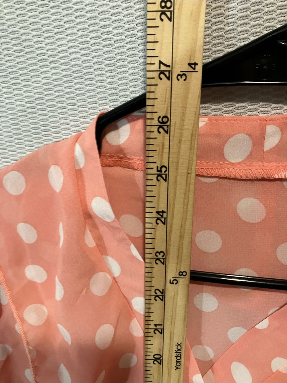 Shein Peach Polka Dot Ruffle Blouse - Picture 5 of 8